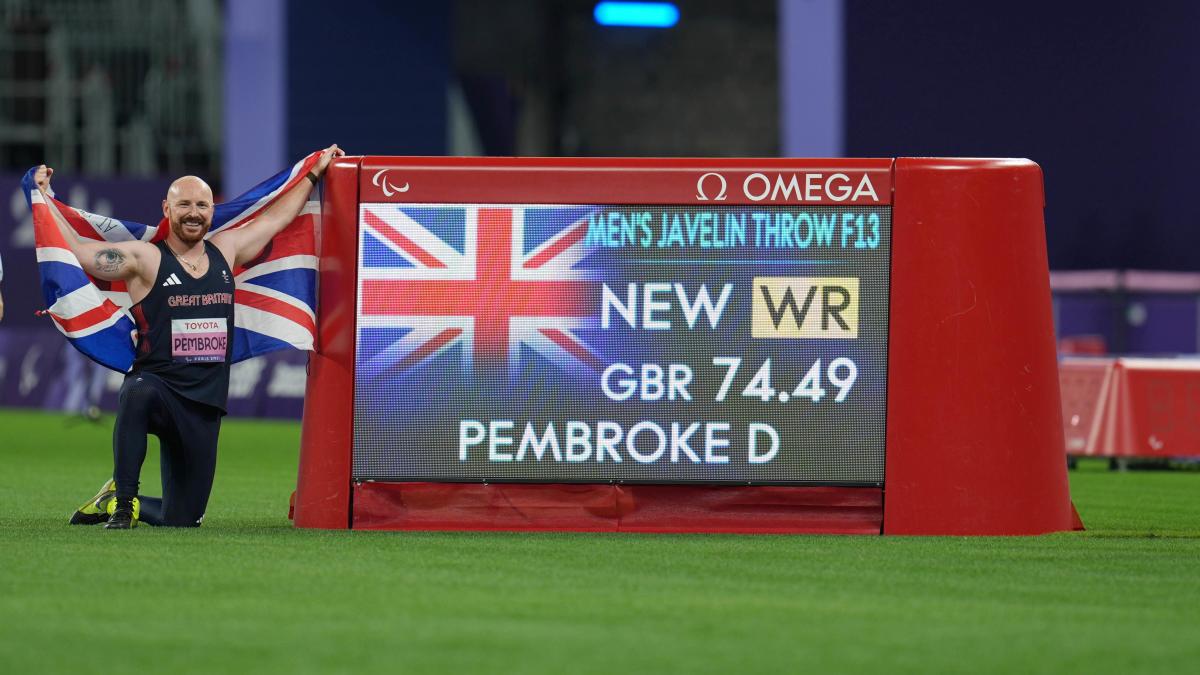 Dan Pembroke breaks world record to retain Paralympic javelin title