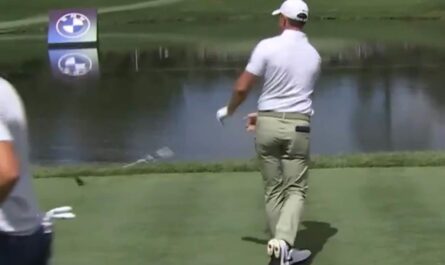 Video: Frustrated Rory McIlroy throws club into lake at BMW Championship