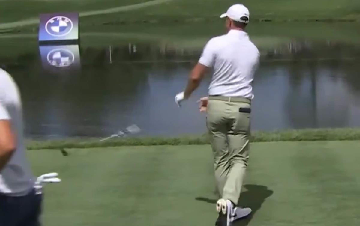 Video: Frustrated Rory McIlroy throws club into lake at BMW Championship